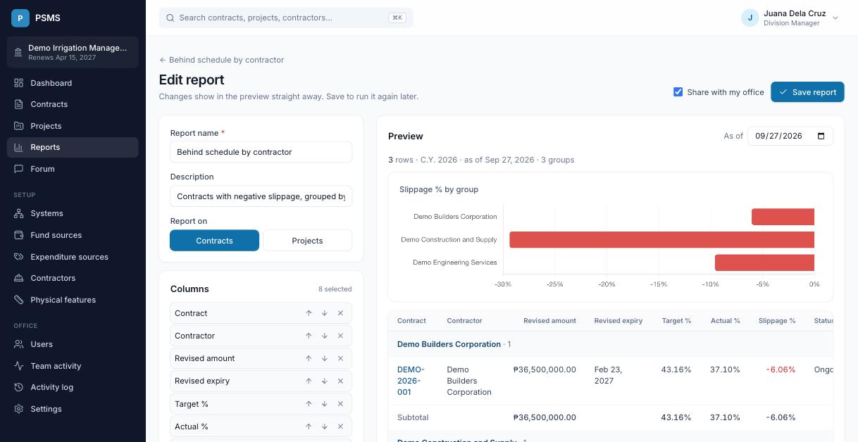The report builder